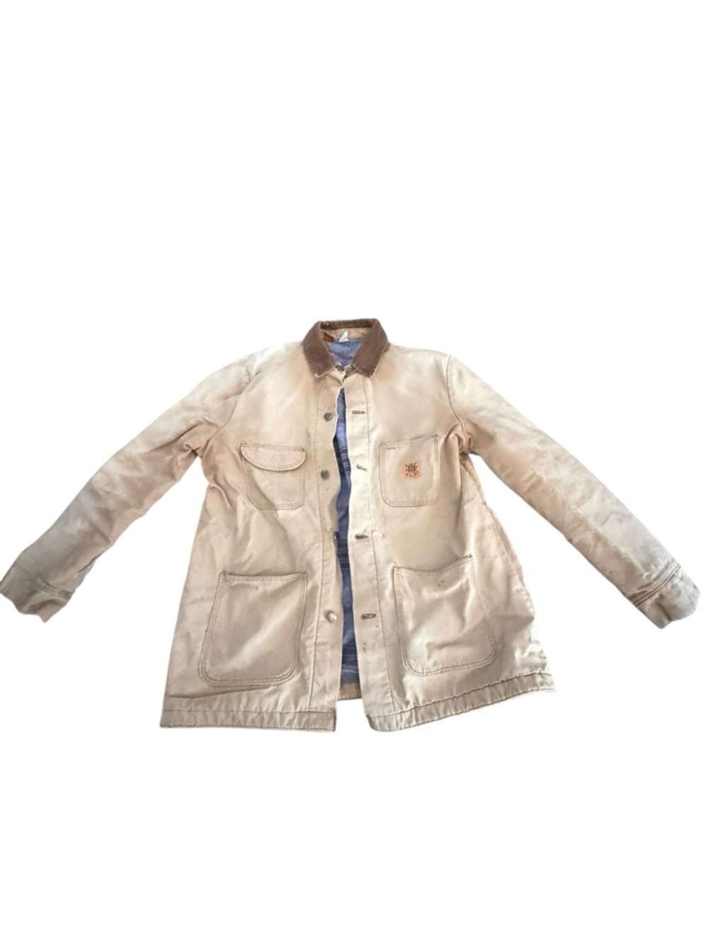 Vintage Big Ben Wrangler Chore coat, 44 Long, blanket lined canvas barn jkt USA